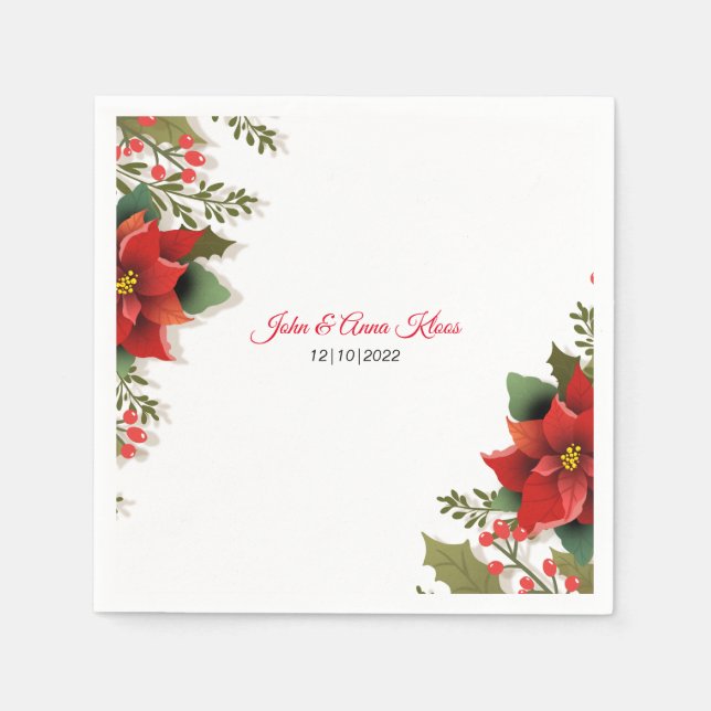 Guardanapo De Papel Wedding Poinsettia Napkins (Frente)