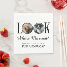 Guardanapo De Papel Wedding Reception Napkins with Dog or Pets Photo