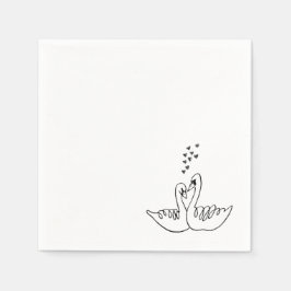Guardanapo De Papel Wedding Swans Cocktail Napkin