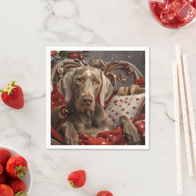 Guardanapo De Papel Weimaraner Cão Festivo de Natal (Insitu)