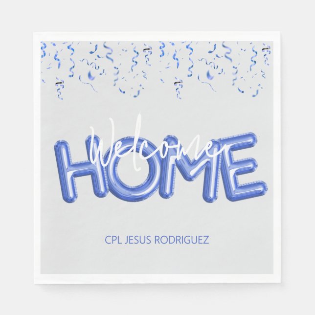 Guardanapo De Papel Welcome Home Patriotic Military Hero Party (Frente)