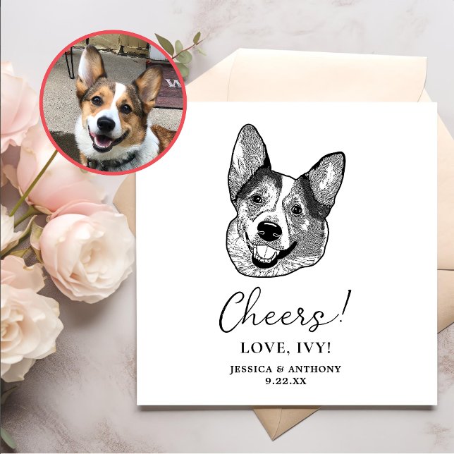 Guardanapo De Papel Welsh Corgi Dog Personalised Cheers (Criador carregado)