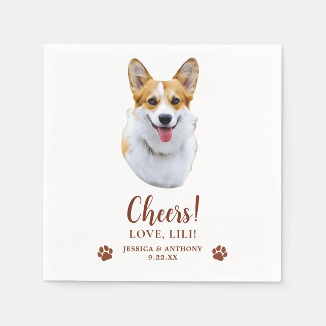 Guardanapo De Papel Welsh Corgi Dog Personalised Cheers (Frente)