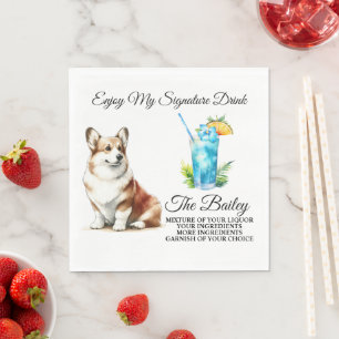 Guardanapo De Papel Welsh Corgi Signature Drink Wedk Pet