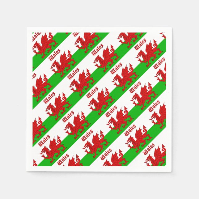 Guardanapo De Papel Welsh Flag Wales (Frente)