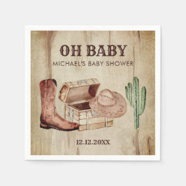 Guardanapo De Papel Western Baby Boy Cowboy Hat Cactus Celebration