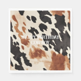 Guardanapo De Papel Western Brown Cream Animal Cowhide