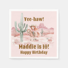 Guardanapo De Papel Western Cowgirl Pink Birthday