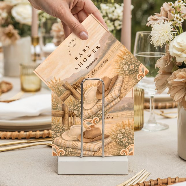 Guardanapo De Papel Western Desert Saddle Baby Shower (Criador carregado)
