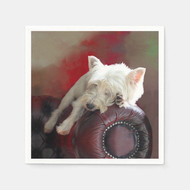 Guardanapo De Papel Westie descansando (Frente)