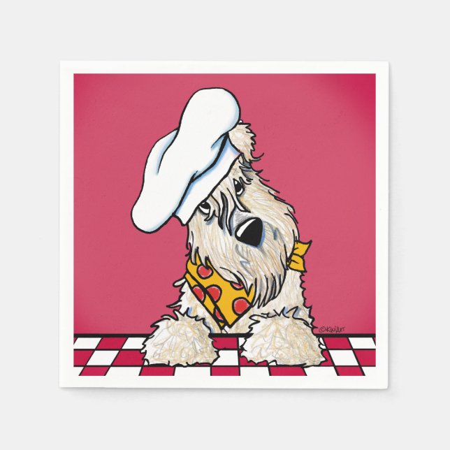 Guardanapo De Papel Wheaten Terrier Pizza Party Napkins (Frente)