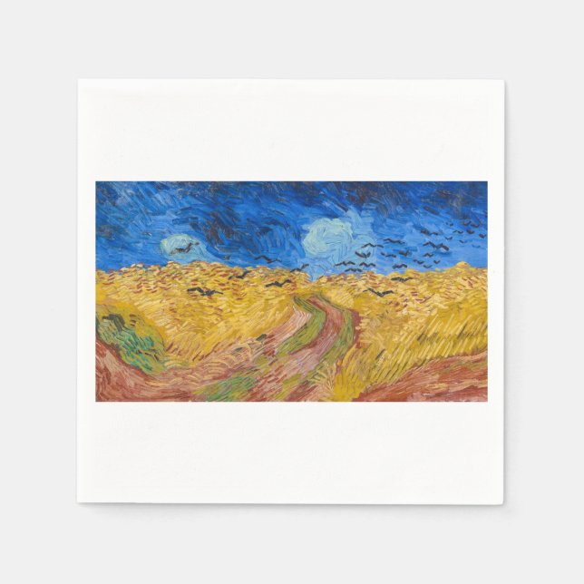 Guardanapo De Papel Wheatfield with Crows by Vincent van Gogh (Frente)