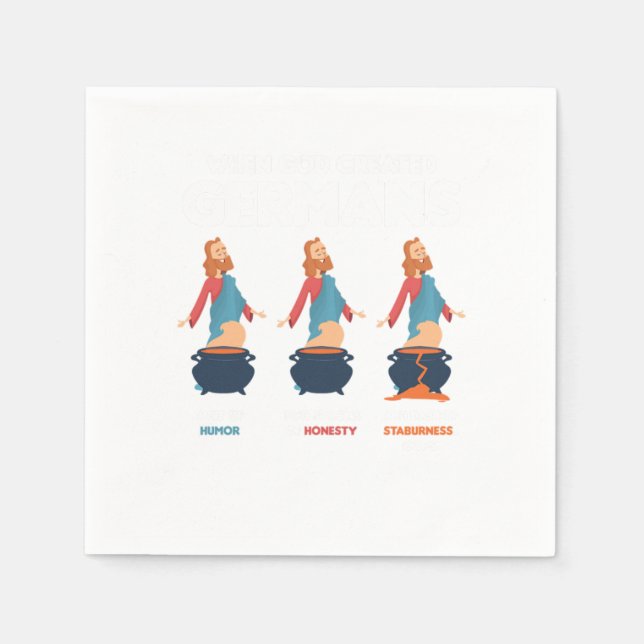 Guardanapo De Papel When God Created Germans Funny Germany Gift (Frente)