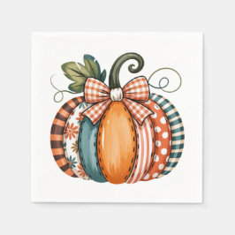 Guardanapo De Papel Whimsical Autumn Accent with Gingham Bow