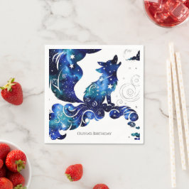 Guardanapo De Papel Whimsical Boho Wolf Birthday
