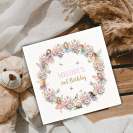 Guardanapo De Papel Whimsical flower fairy garden 2nd birthday 