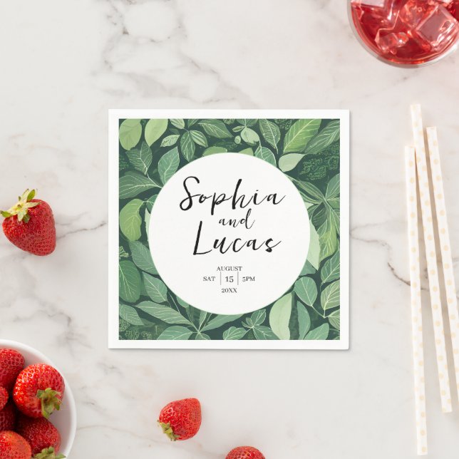 Guardanapo De Papel Whimsical Green Deixa Casamento (Insitu)