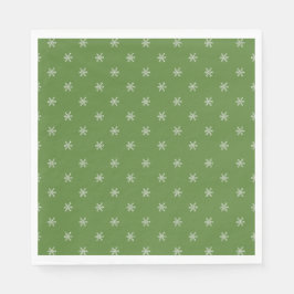Guardanapo De Papel Whimsical Hand Drawn Doodle Snowflake Green