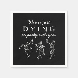 Guardanapo De Papel Whimsical Hand Drawn Skeletons Halloween Party