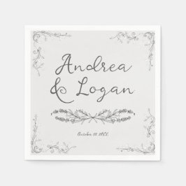 Guardanapo De Papel Whimsical Hand Drawn Wedding