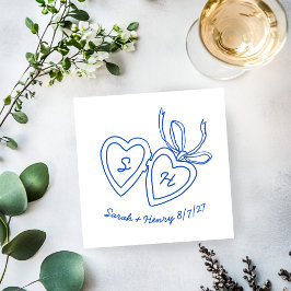 Guardanapo De Papel Whimsical Heart Locket Doodle Sketch Modern CUSTOM