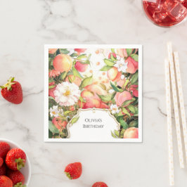 Guardanapo De Papel Whimsical Juicy Peach Birthday