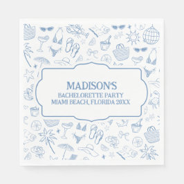 Guardanapo De Papel Whimsical Last Toast On The Coast Blue