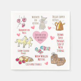 Guardanapo De Papel Whimsical My Favorite Things Bonito Illustrado À M