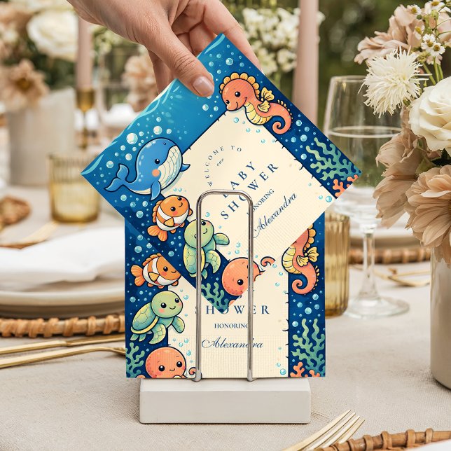 Guardanapo De Papel Whimsical Ocean Friends Baby Shower (Criador carregado)