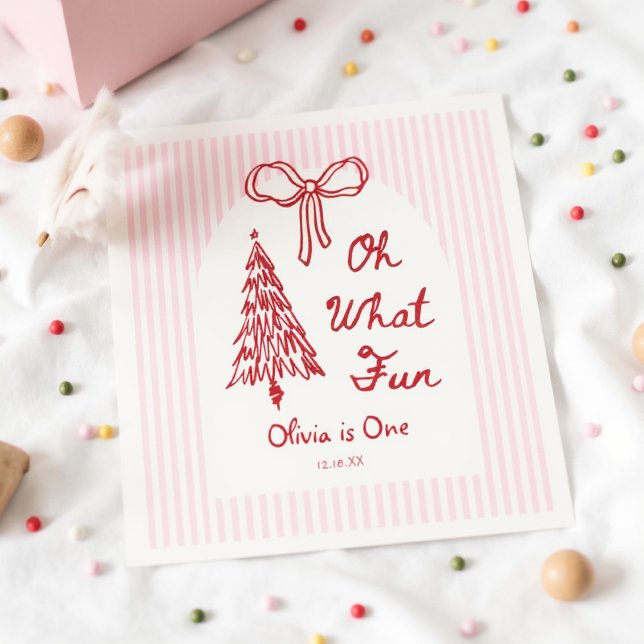 Guardanapo De Papel Whimsical Oh What Fun Girl 1st Birthday Party (Criador carregado)