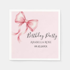 Guardanapo De Papel Whimsical Pink Bow Birthday Party