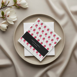 Guardanapo De Papel Whimsical Pink Strawberry Wedding Napkins