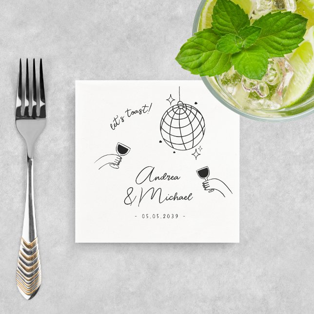 Guardanapo De Papel Whimsical Quirky Retro Fun Festa de noivado France (Criador carregado)