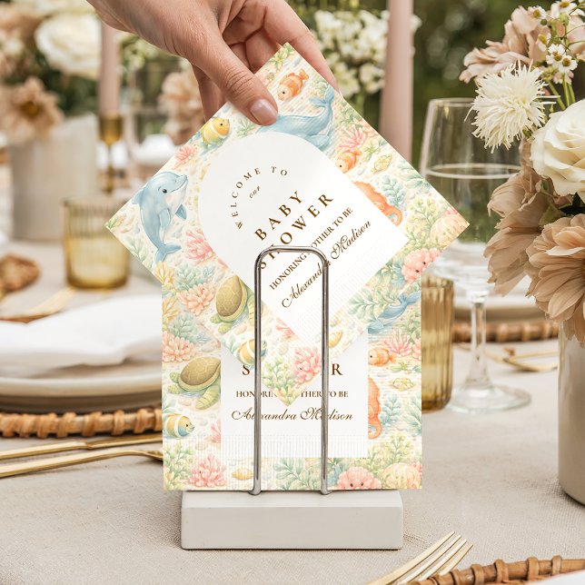 Guardanapo De Papel Whimsical Summer Animals Baby Shower (Criador carregado)