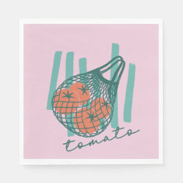 Guardanapo De Papel Whimsical Tomatos Italy Farmers Market
