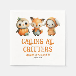 Guardanapo De Papel Whimsical Woodland Animals Fall Kids' Birthday