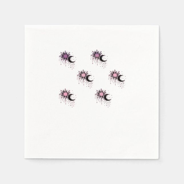 Guardanapo De Papel Whimsigoth Sun Moon Witchy (Frente)
