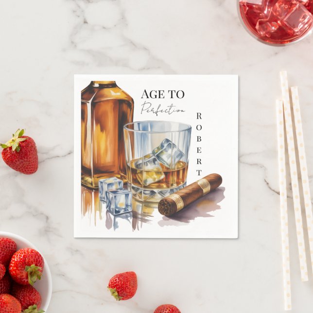 Guardanapo De Papel Whiskey and Cigar Men’s Birthday Party (Insitu)