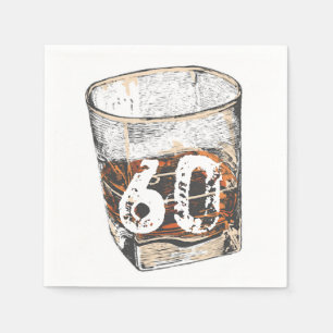 Guardanapo De Papel Whiskey Birthday, Convite para Homens, EDITÁVEL