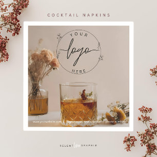 Guardanapo De Papel Whiskey   Boho Flowers   Coquetel estético