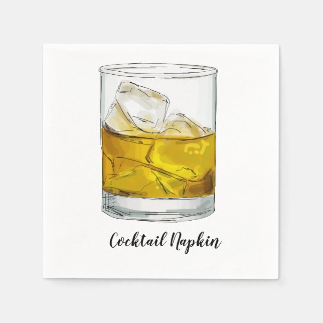 Guardanapo De Papel Whiskey Cocktail Napkin (Frente)