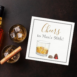 Guardanapo De Papel Whiskey Watercolor Chocolate Truffles Aniversário