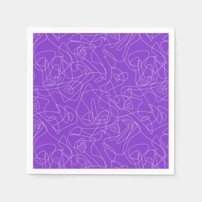 Guardanapo De Papel white abstract curved lines on a purple background (Frente)