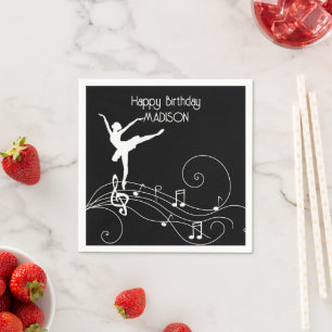 Guardanapo De Papel White Ballerina & Swirl Music Notes