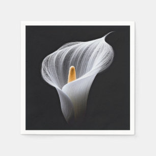 Guardanapo De Papel White Calla Lily Em Preto