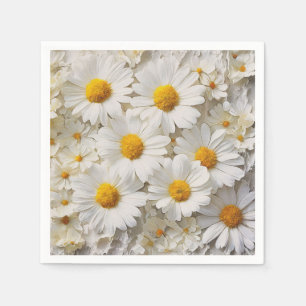 Guardanapo De Papel White Daisies Sobre Papel Em Dificuldade