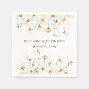Guardanapo De Papel White Daisy Greenery Personalizado Bonito Napkins