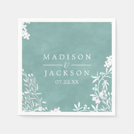 Guardanapo De Papel White Floral Qualquer Cor Watercolor Monograma De 