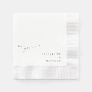 Guardanapo De Papel White Forever Seu Dourado Texto Cocktail