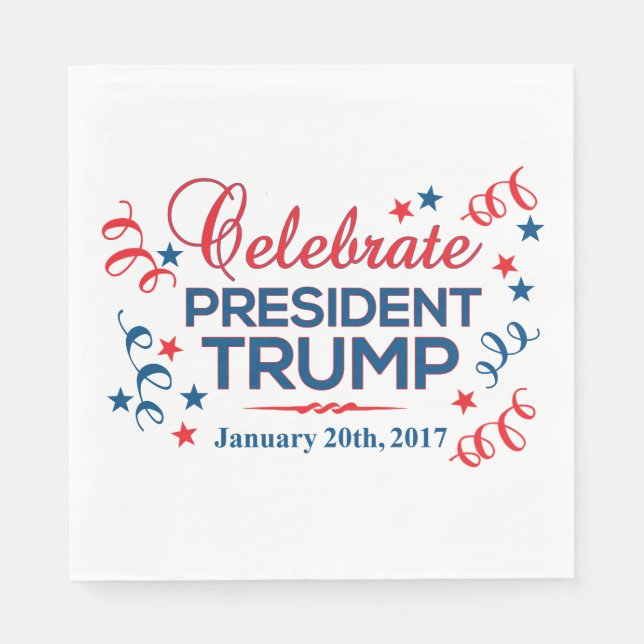 Guardanapo De Papel White Luncheon Paper Napkins Celebra Trump (Frente)